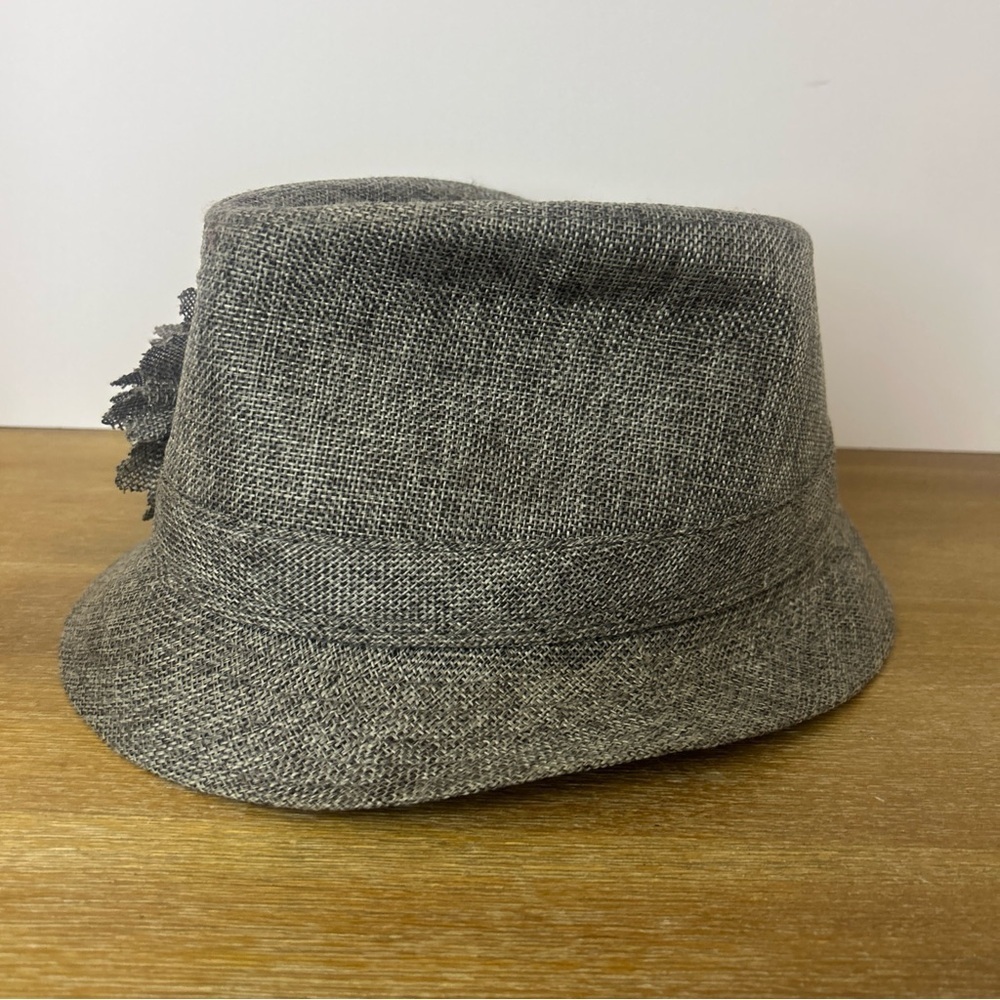 Vintage Ellen Tracy Tweed Gray And Black Fedora One Size Fits Hat - Picture 4 of 7